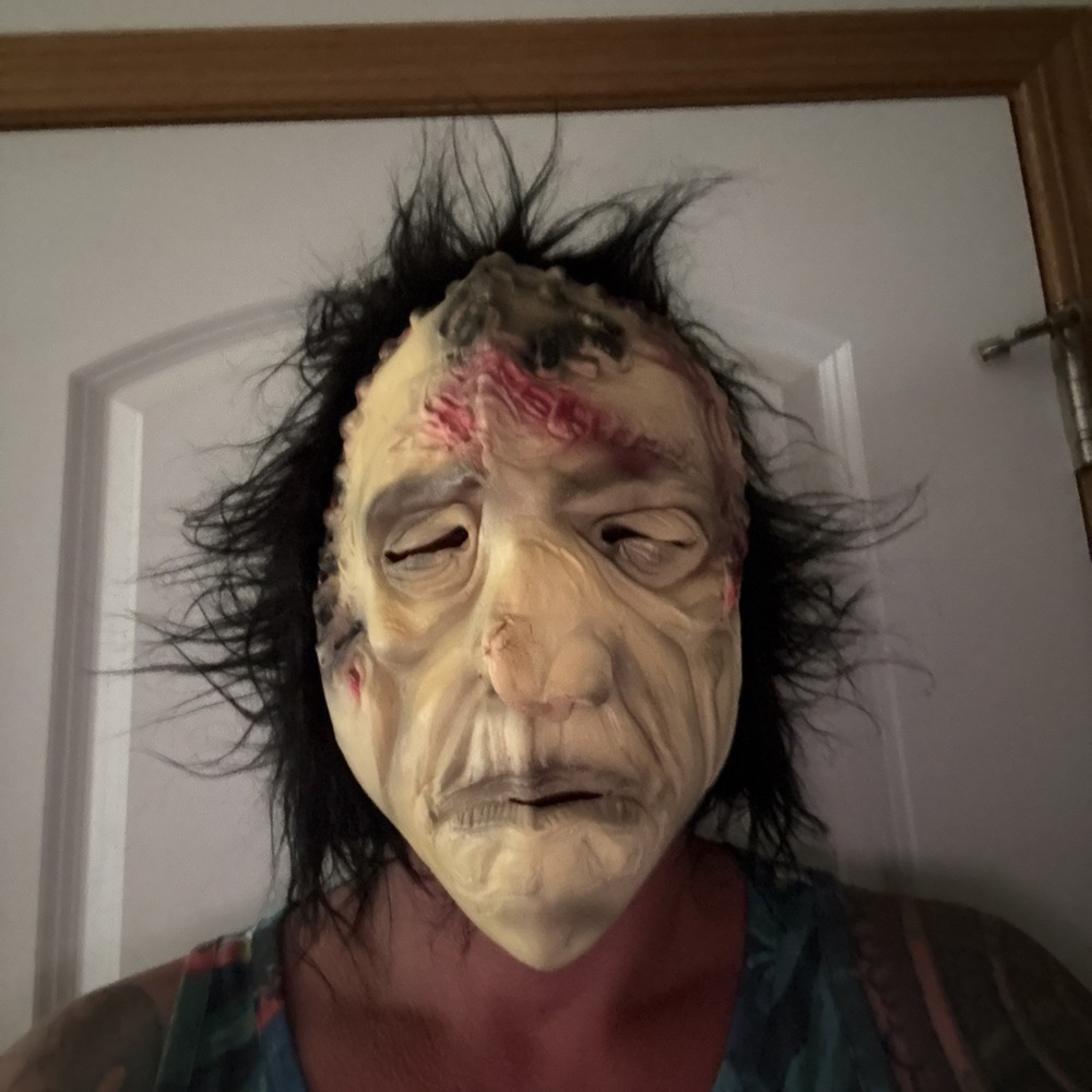 Vtg 1980s Topstone Split Face Monster Mask Horror Halloween Latex Frankenstein